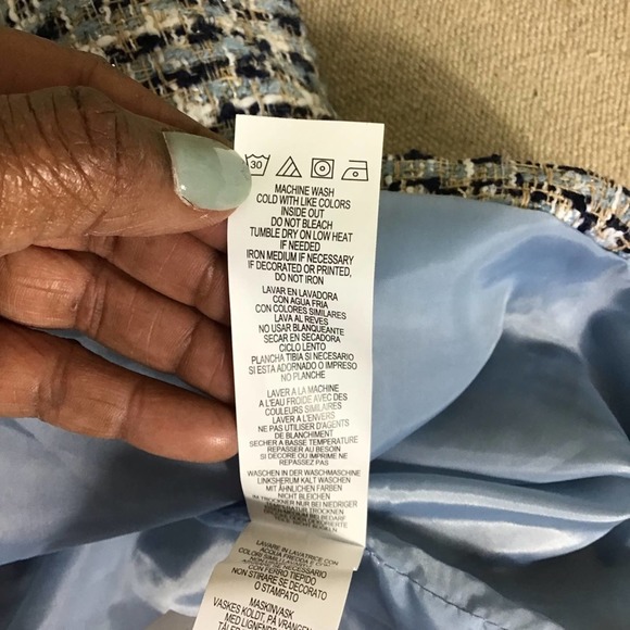 Just Fab Women’s Crossover Preppy  Academia Blue Tweed Mini Skirt size XXL NWT - Picture 8 of 11